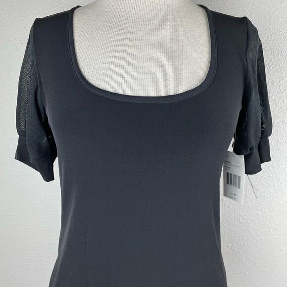NWT Luciano Dante Black Short Sleeve Top Size M - Picture 2 of 7